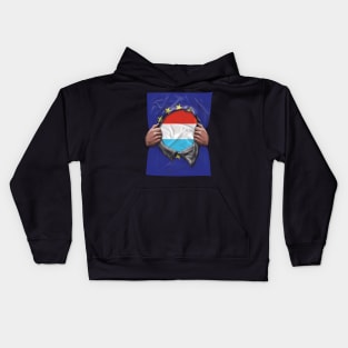 Luxembourg Flag European Union Flag Ripped Open - Gift for Luxembourgish From Luxembourg Kids Hoodie